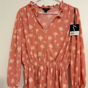 Simply Vera Vera Wang Peach Floral Blouse